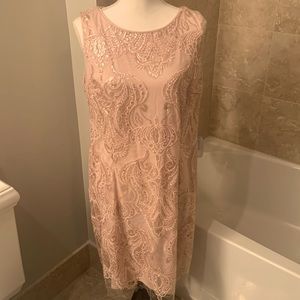 SD Collection Sequin Embroidered Lace Dress